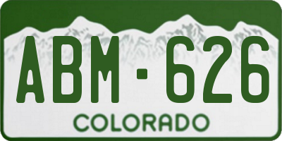 CO license plate ABM626