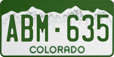 CO license plate ABM635
