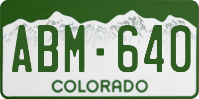 CO license plate ABM640