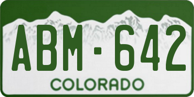 CO license plate ABM642
