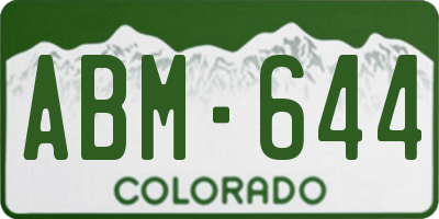 CO license plate ABM644