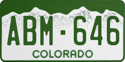 CO license plate ABM646