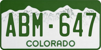 CO license plate ABM647