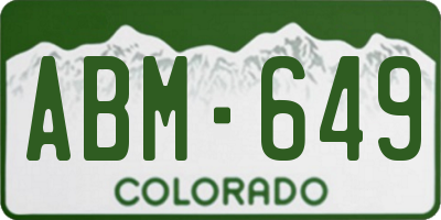 CO license plate ABM649