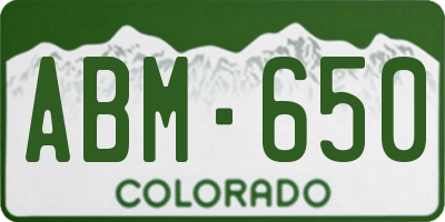 CO license plate ABM650
