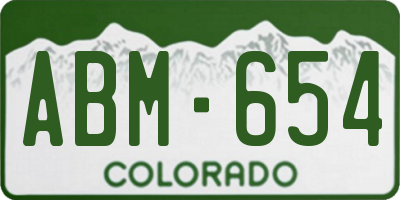 CO license plate ABM654