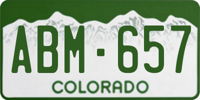 CO license plate ABM657