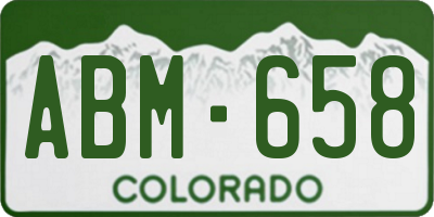 CO license plate ABM658