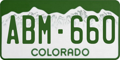 CO license plate ABM660