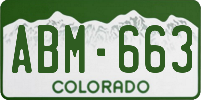 CO license plate ABM663
