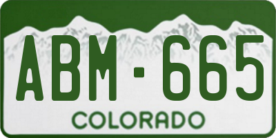 CO license plate ABM665