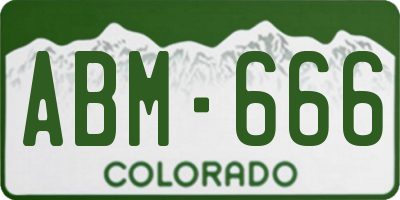 CO license plate ABM666