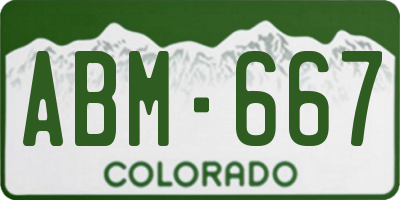 CO license plate ABM667