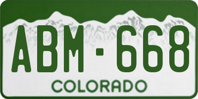 CO license plate ABM668