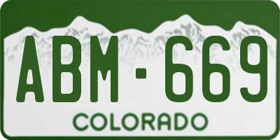 CO license plate ABM669
