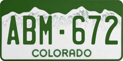 CO license plate ABM672