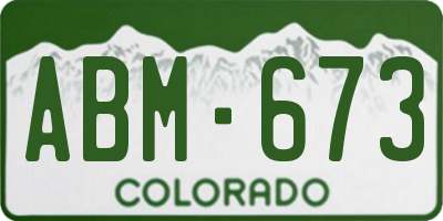 CO license plate ABM673