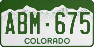 CO license plate ABM675