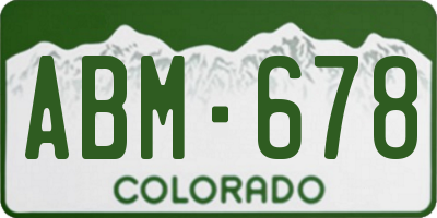 CO license plate ABM678
