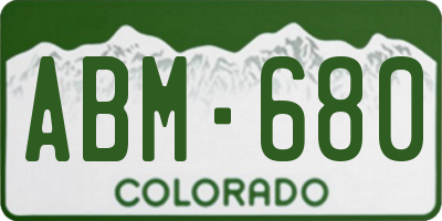 CO license plate ABM680
