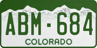 CO license plate ABM684