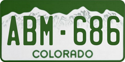 CO license plate ABM686