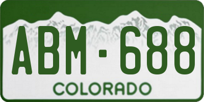 CO license plate ABM688