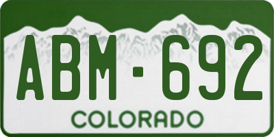 CO license plate ABM692