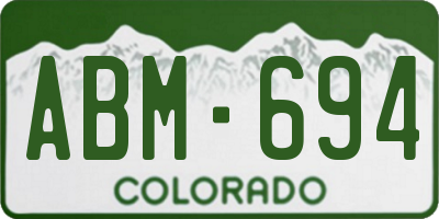 CO license plate ABM694