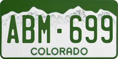 CO license plate ABM699