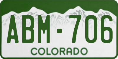 CO license plate ABM706