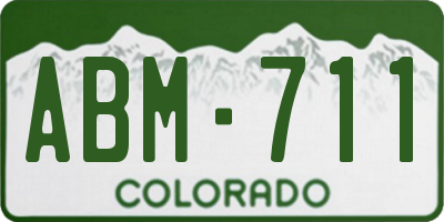 CO license plate ABM711
