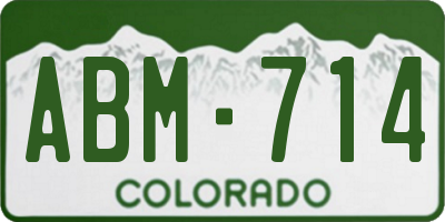 CO license plate ABM714