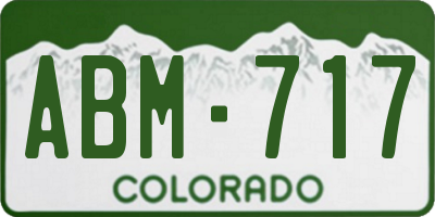 CO license plate ABM717