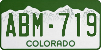 CO license plate ABM719