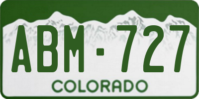 CO license plate ABM727