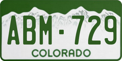 CO license plate ABM729