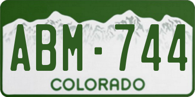 CO license plate ABM744