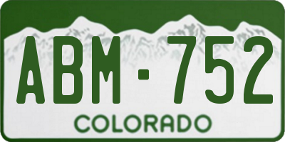CO license plate ABM752
