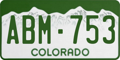 CO license plate ABM753