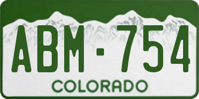 CO license plate ABM754