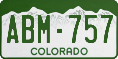 CO license plate ABM757