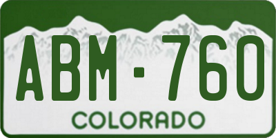 CO license plate ABM760