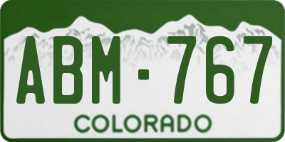 CO license plate ABM767