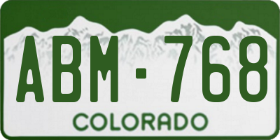 CO license plate ABM768