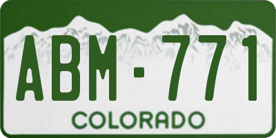CO license plate ABM771