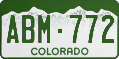 CO license plate ABM772