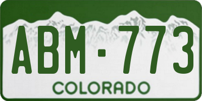 CO license plate ABM773