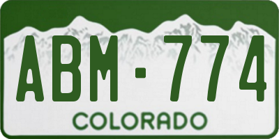 CO license plate ABM774