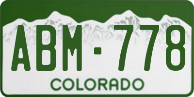 CO license plate ABM778